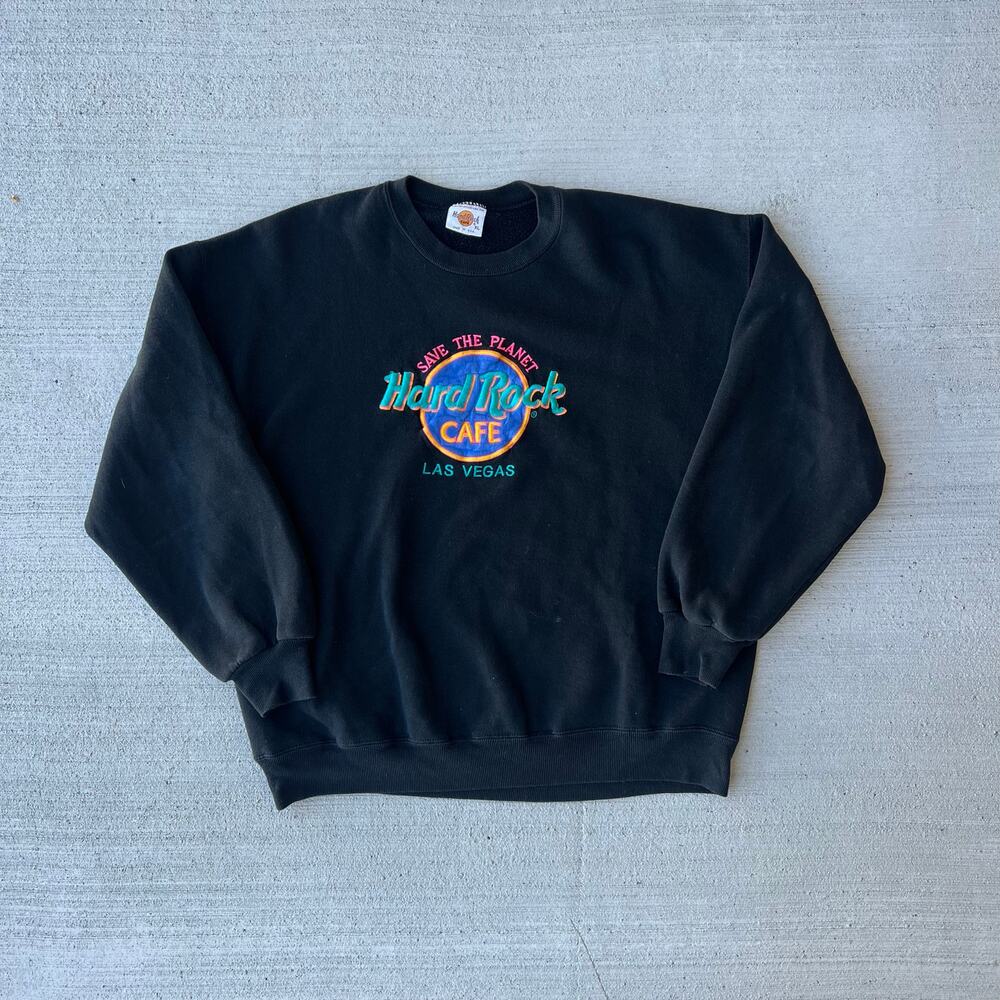 Vintage Embroidered Hard Rock Cafe Crewneck Las Vegas